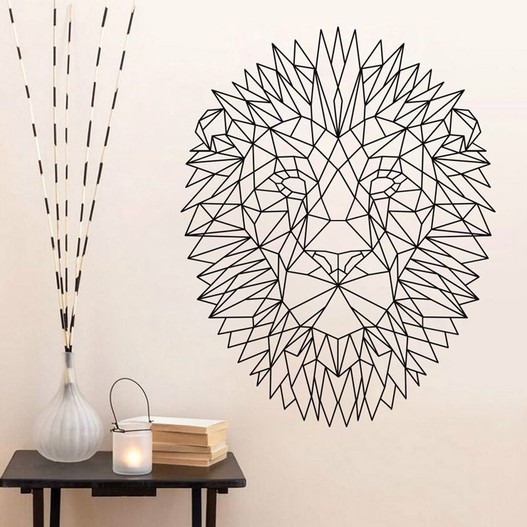 Geometrisk løve wallsticker