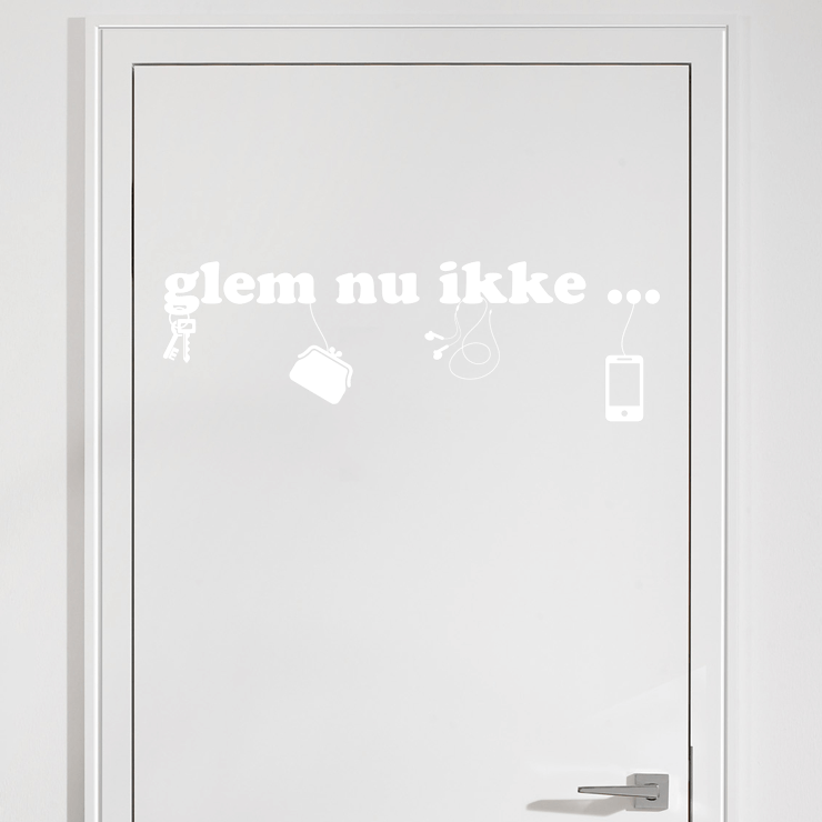 Glem nu ikke wallsticker