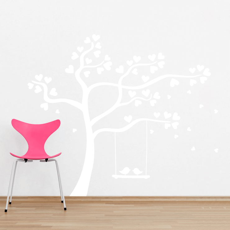Gynge med turtelduer wallsticker