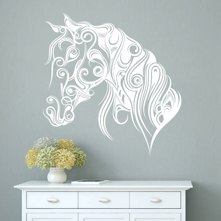 Kalligrafisk hestehoved wallsticker