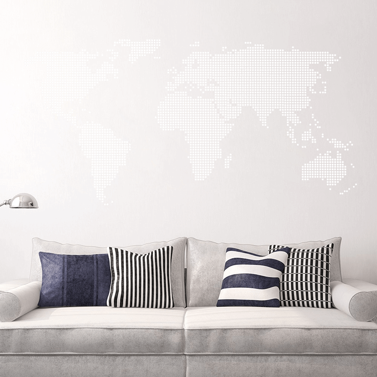 Prikket verdenskort wallsticker