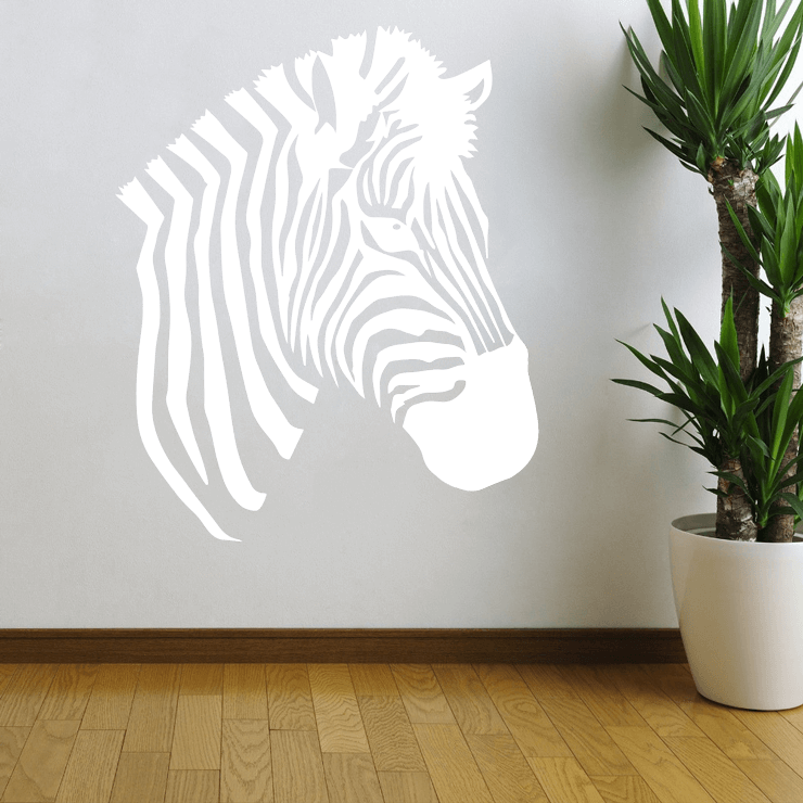 Zebrahoved wallsticker