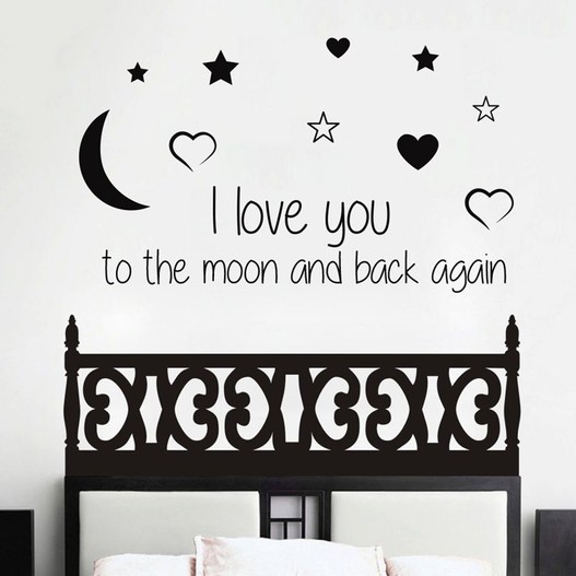 I love you to the moon and back again wallsticker