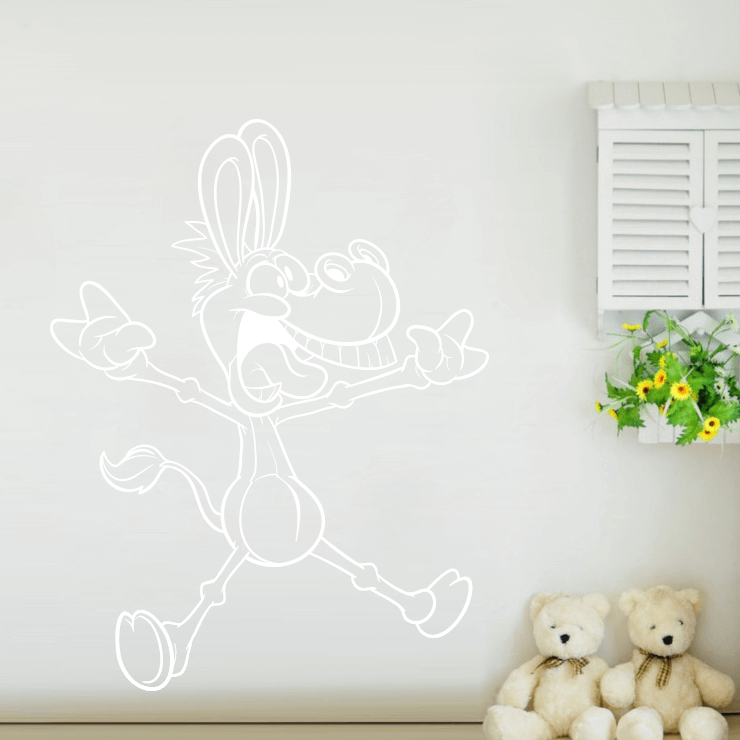 Skrupskørt æsel wallsticker