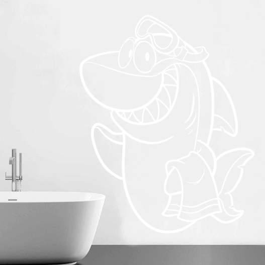 Smilende haj wallsticker