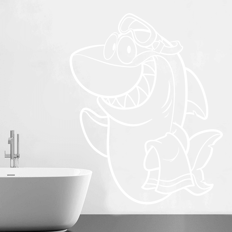 Smilende haj wallsticker
