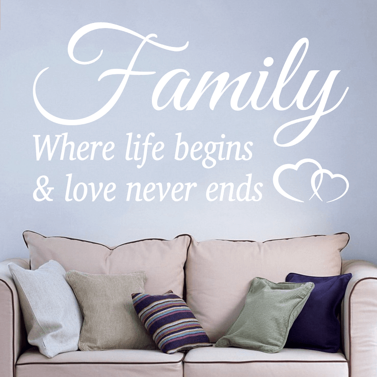 Family where life begins & love never ends wallsticker