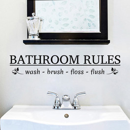 Bathroom rules (badeværelses regler) wallsticker