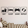 Eat sleep game repeat wallsticker