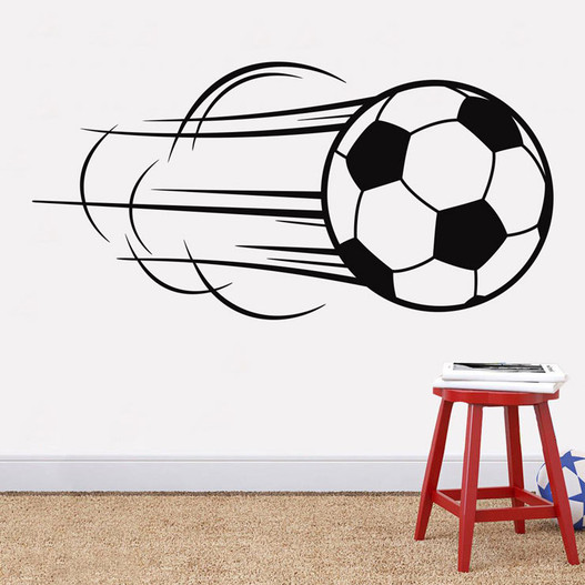 Fodbold med fart på wallsticker