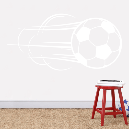 Fodbold med fart på wallsticker