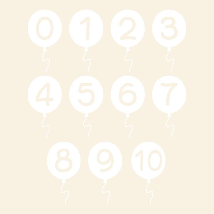 Tal fra 0-10 wallsticker