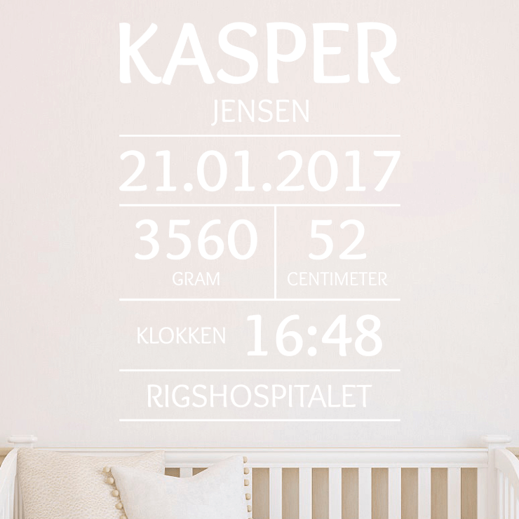 #1 fødselstavle wallsticker