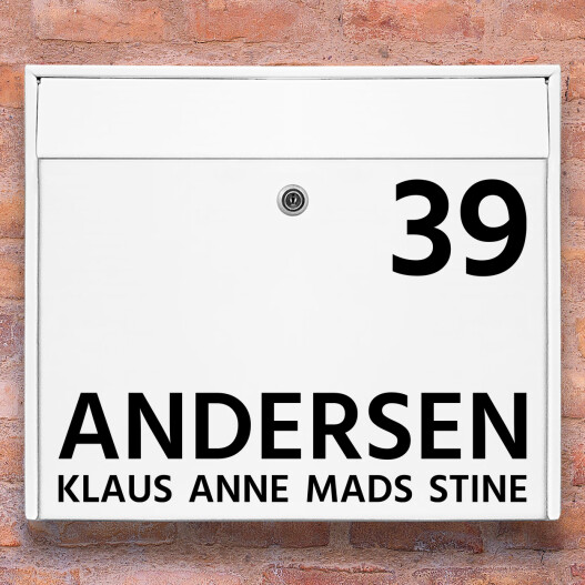 Postkasse stickers – #1 navn wallsticker til postkasse