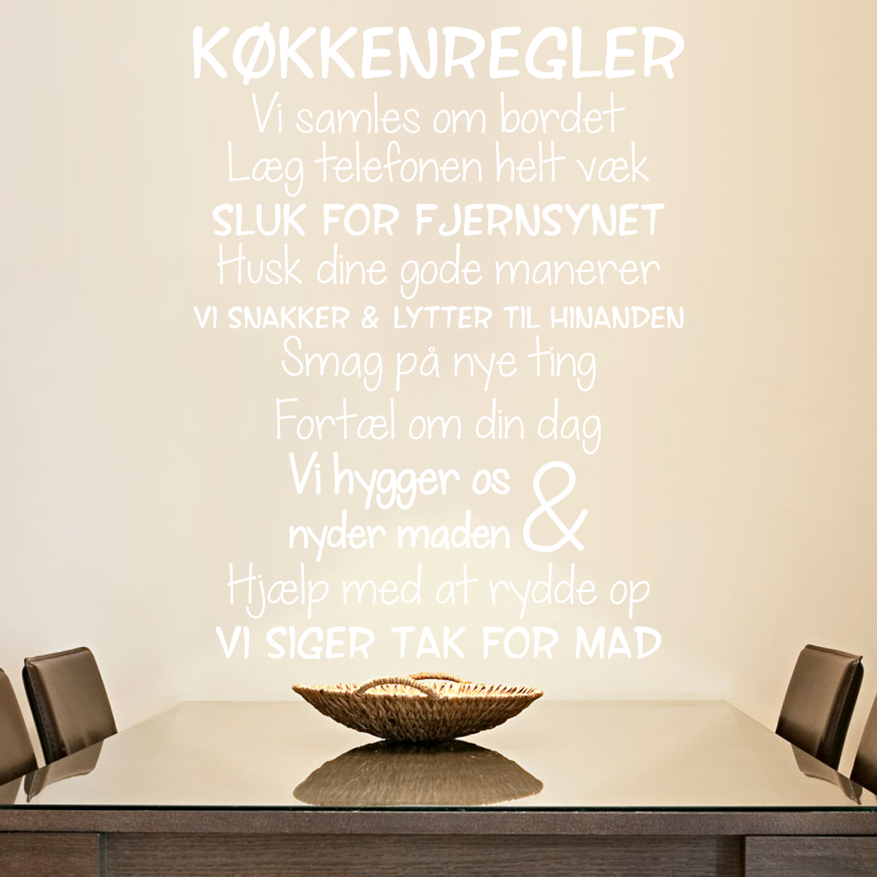 Køkkenregler wallsticker