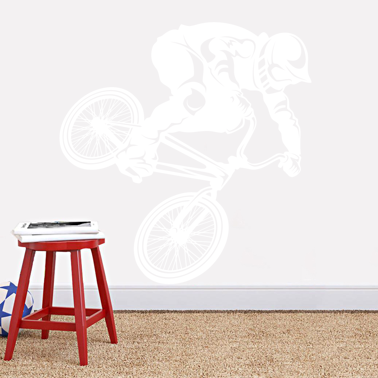 Bmx med dreng wallsticker