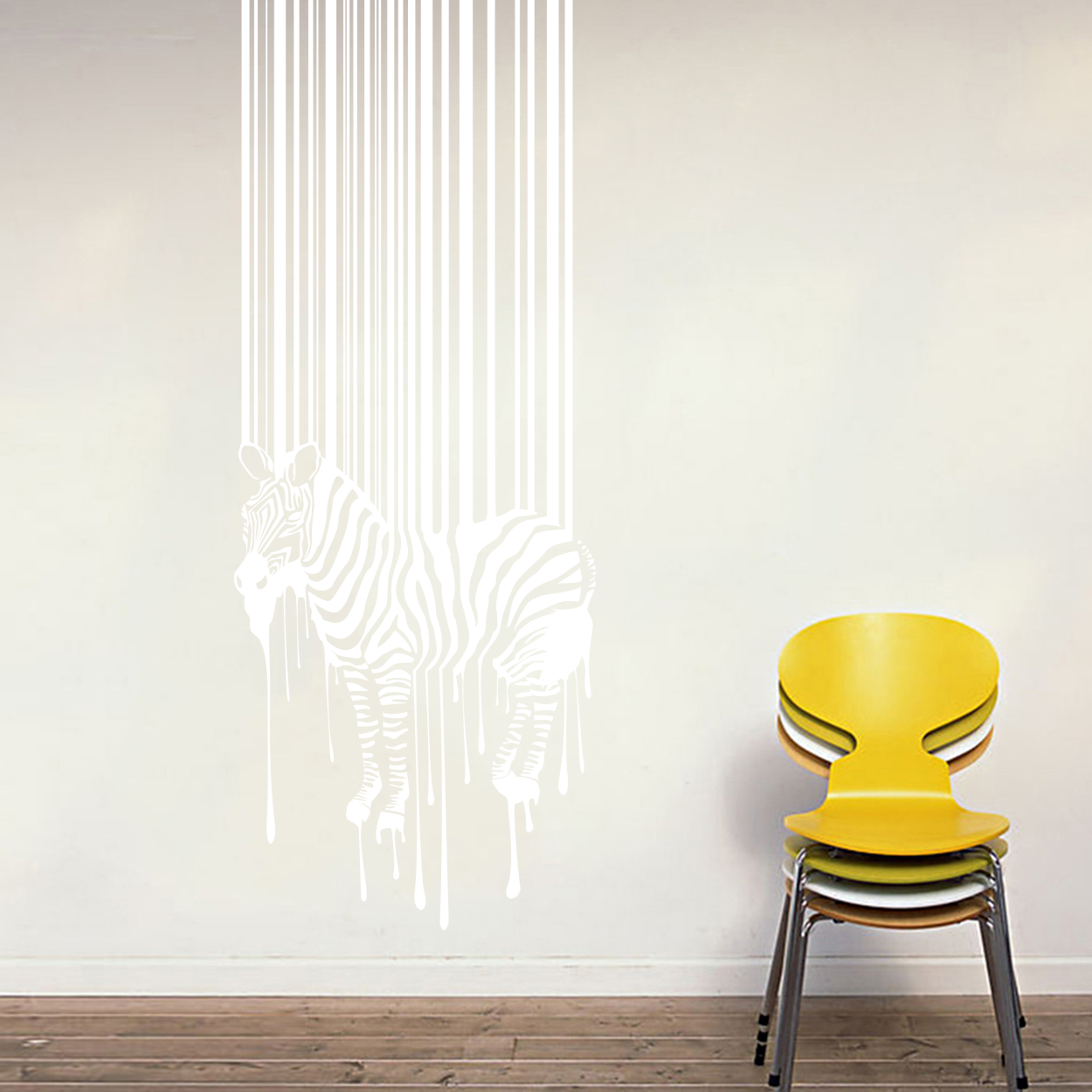 Zebra med stregkode wallsticker