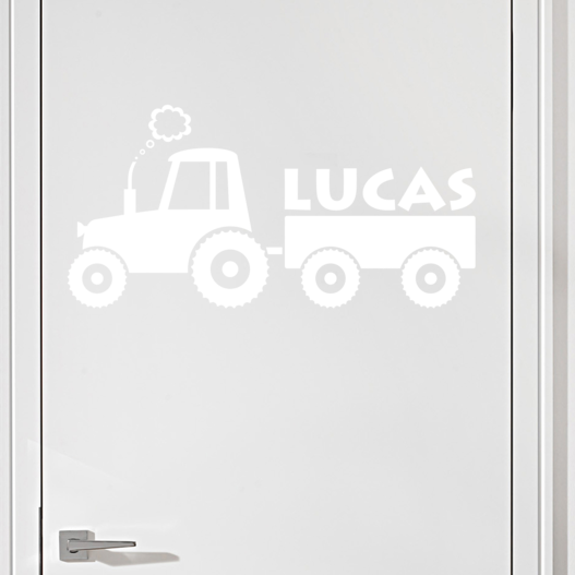 Traktor med navn wallsticker