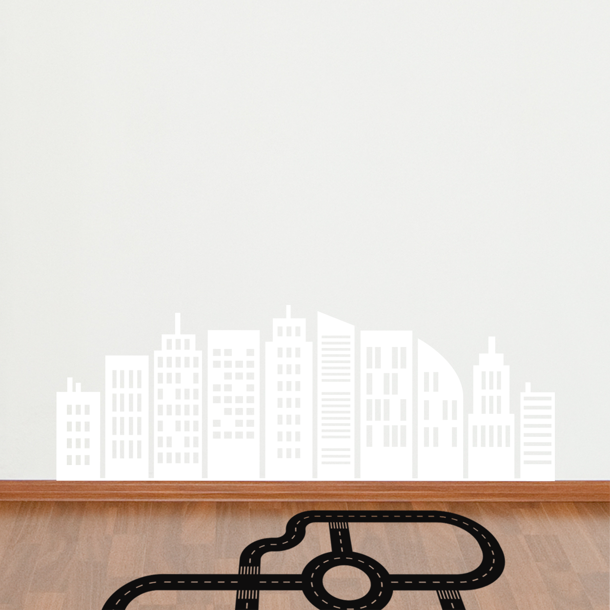 Højhuse wallsticker som bl.a. bruges til racerbane/bilbane