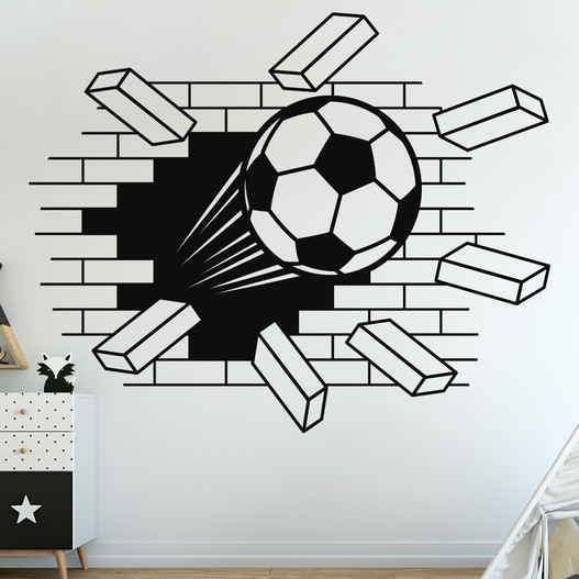 3D fodbold væg wallsticker