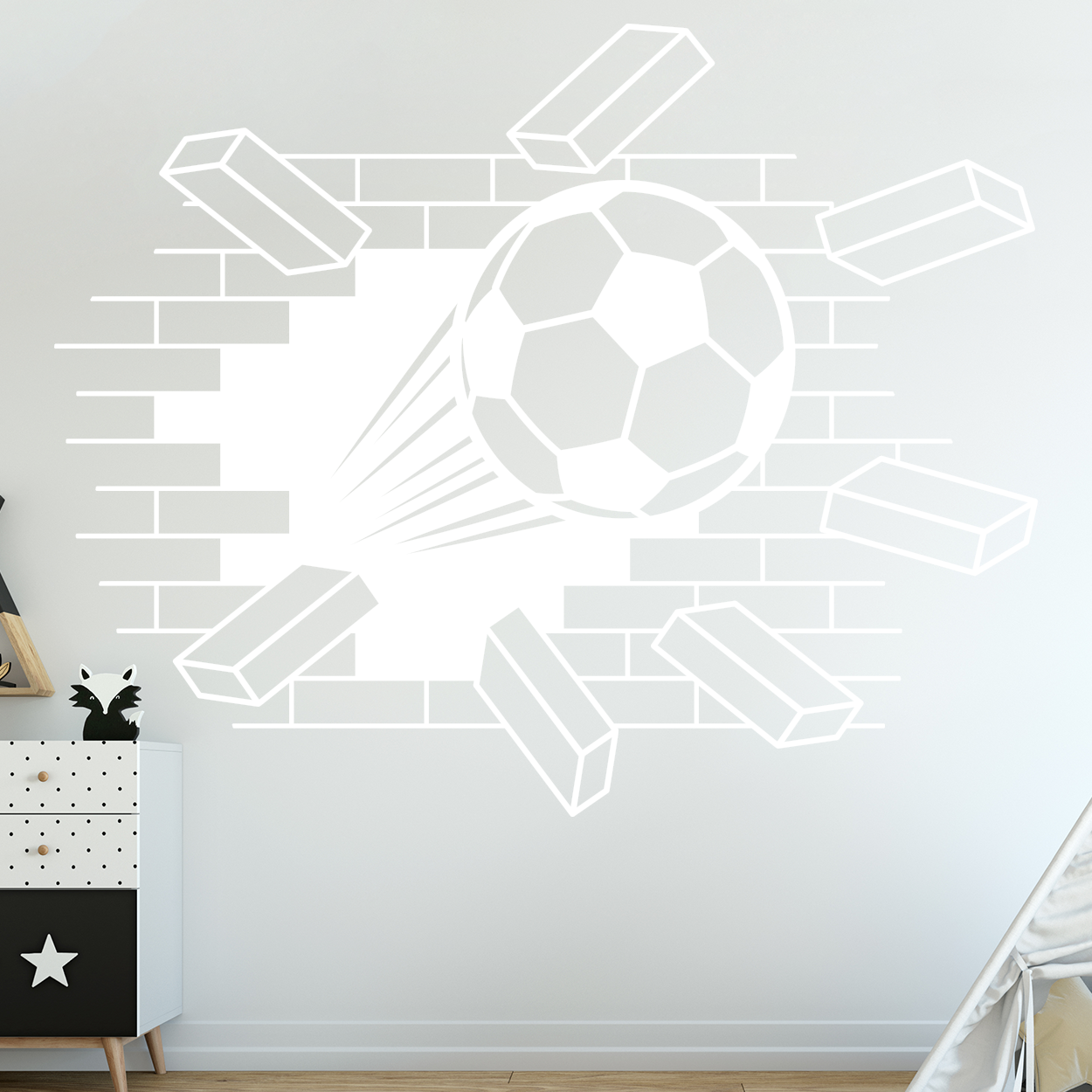 3D fodbold væg wallsticker