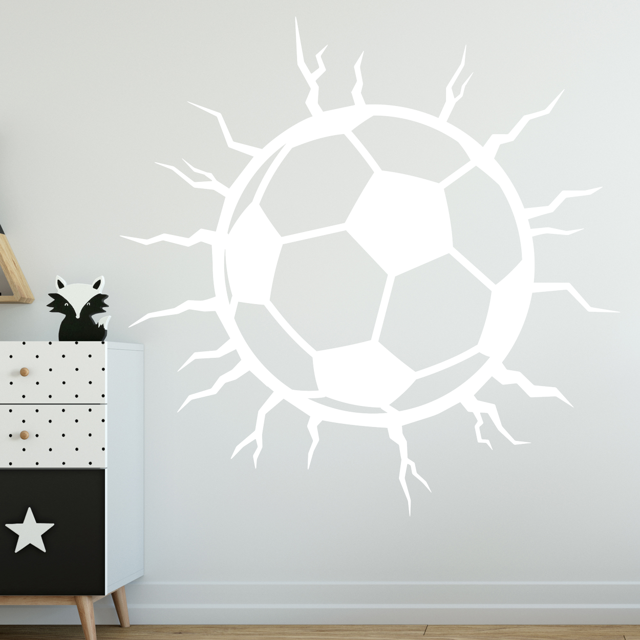 Fodbold med revner wallsticker