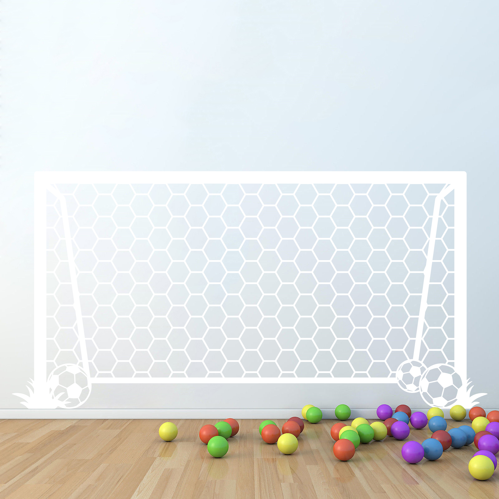 Fodboldmål med bolde wallsticker