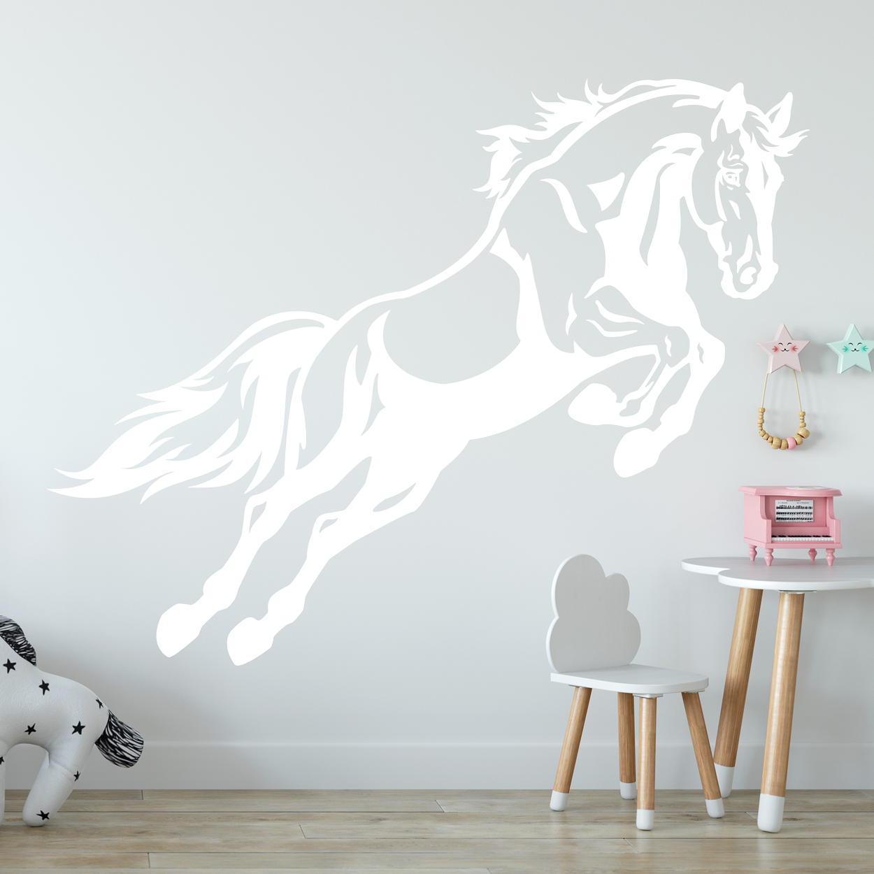 Hest i spring wallsticker, heste wallstickers