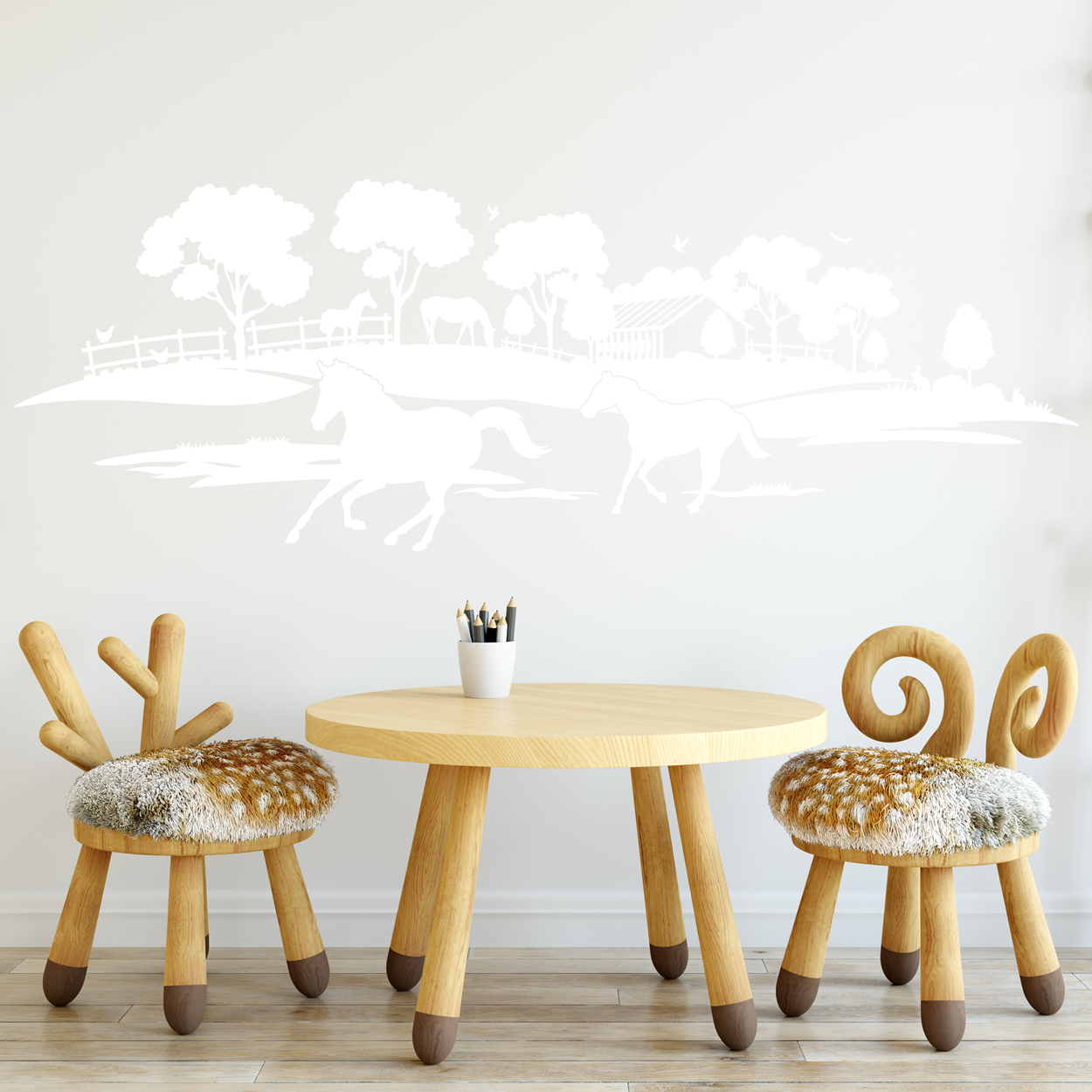 Heste landskab wallsticker, heste wallstickers