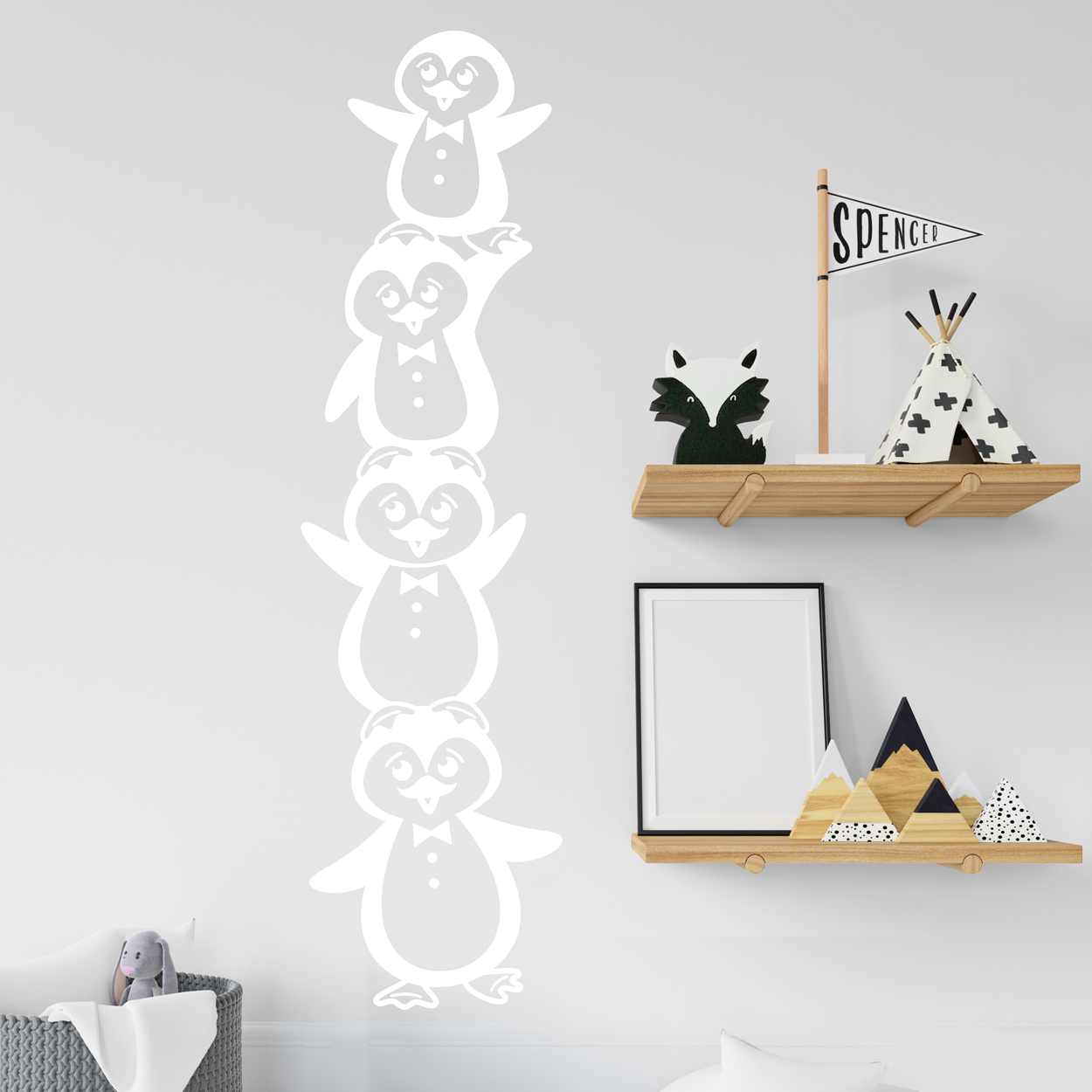 Tårn med pingviner wallstickers, flot wallsticker