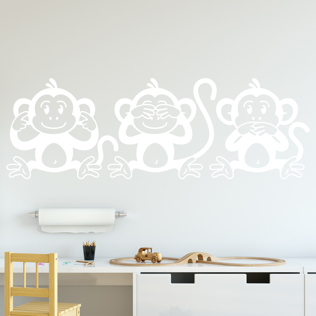 Aber øre øjne mund wallsticker. Flot wallstickers til børneværelset