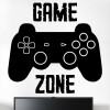 Gamer wallsticker med teksten "Game zone" og en konsol kontroller. Sej wallstickers til børneværelset