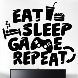 #2 Eat sleep game repeat wallsticker