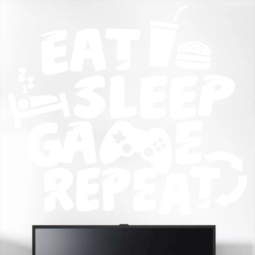 #2 Eat sleep game repeat wallsticker