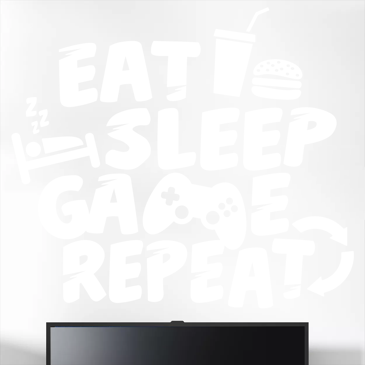 #2 Eat sleep game repeat wallsticker
