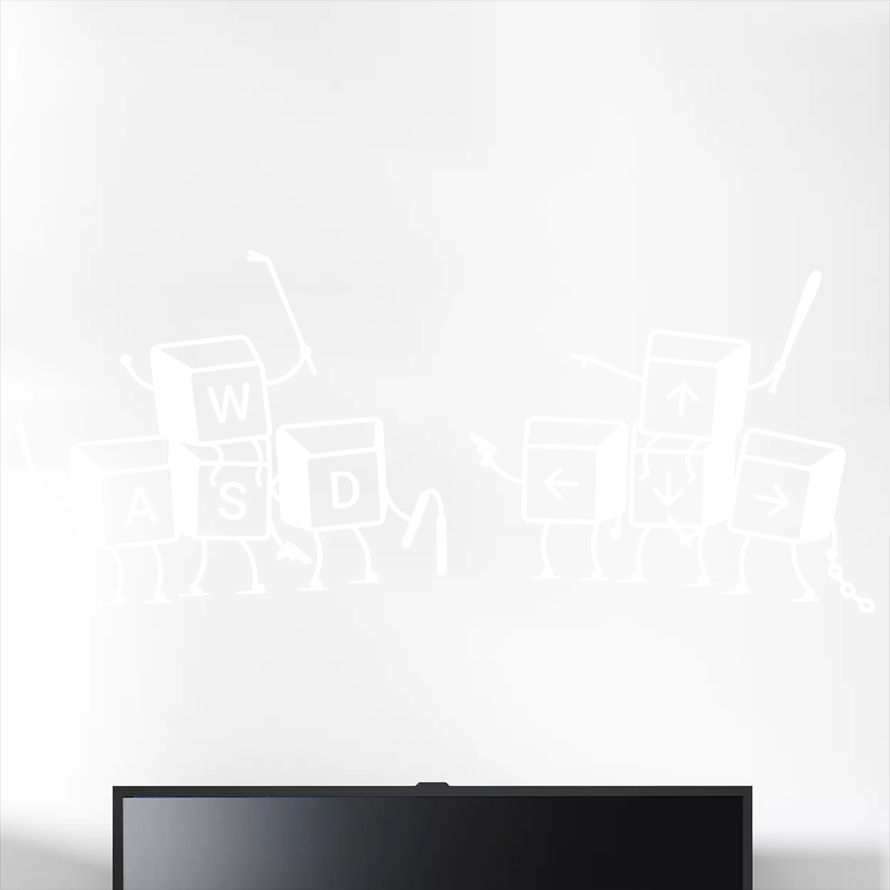 Tastatur kamp wallsticker mellem wasd og pile