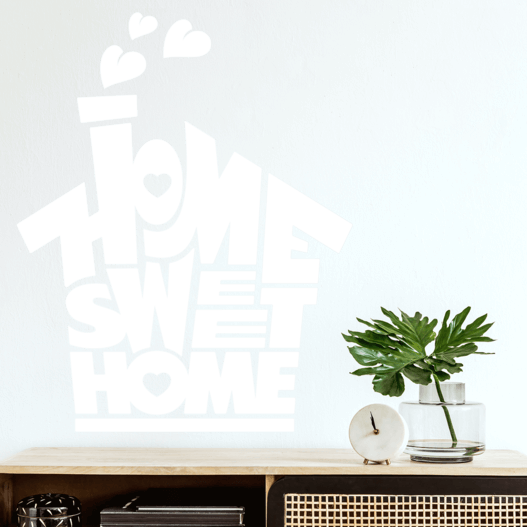 Wallsticker med teksten "home sweet home"