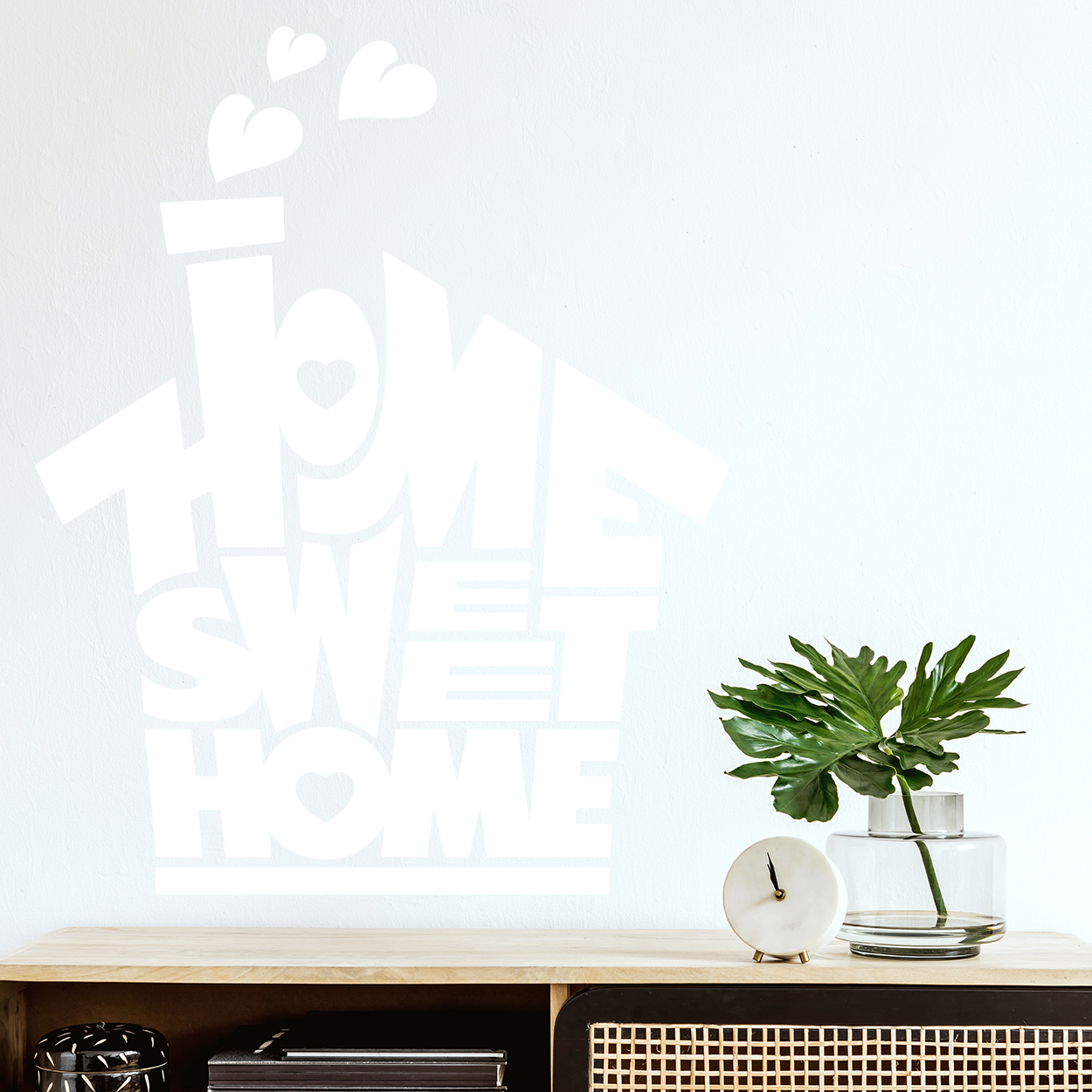 Wallsticker med teksten "home sweet home"