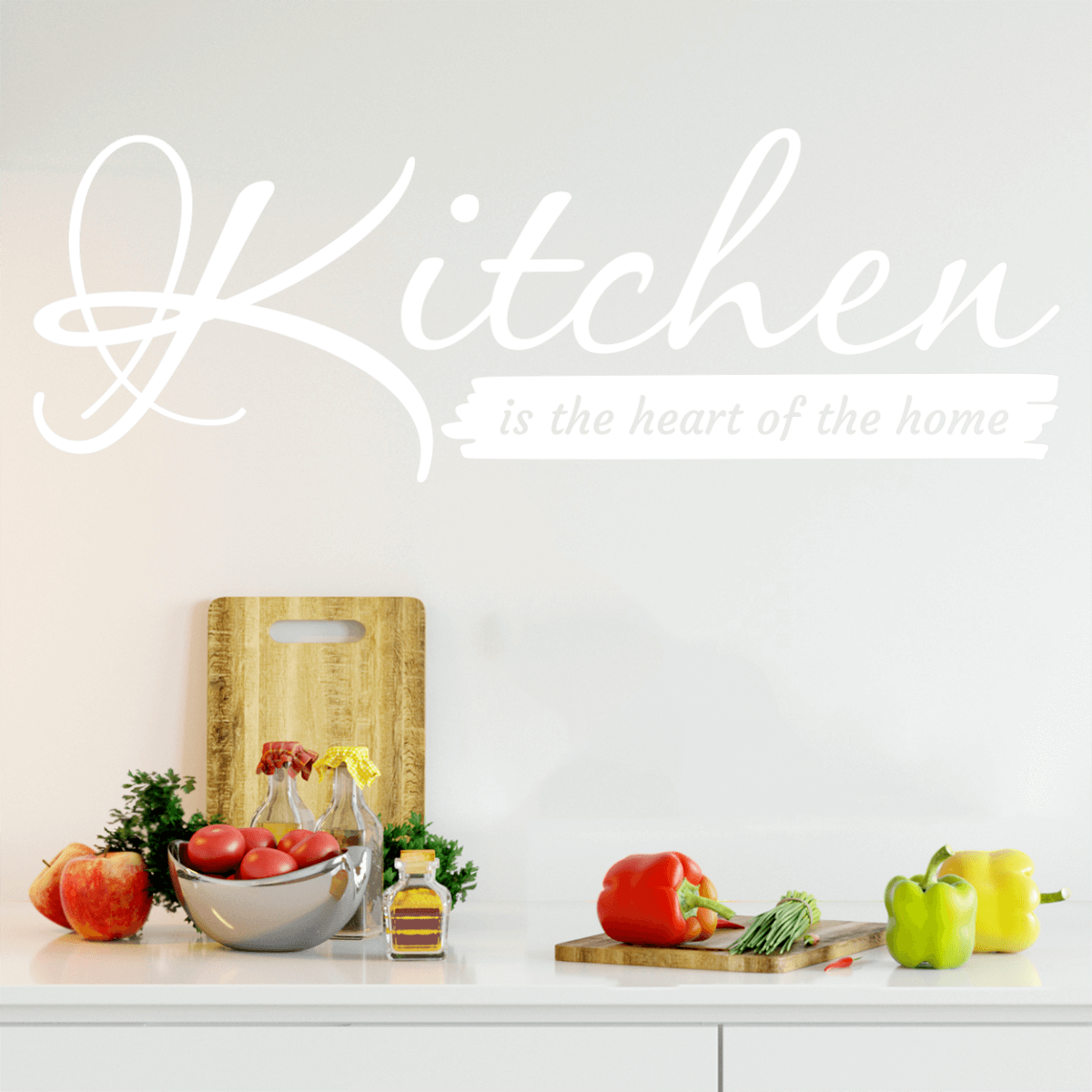 Kitchen is the heart of the home wallsticker → Fra 139 Kr.