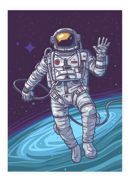 Plakat med en astronaut