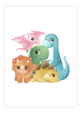 Plakat med dinosaur venner