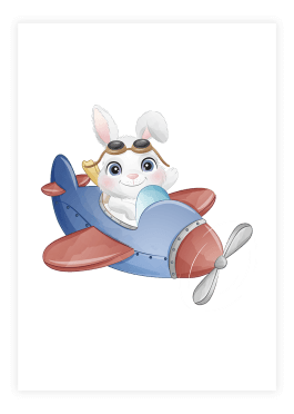 Plakat med flyvende kanin