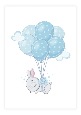 kanin hænger i balloner plakat