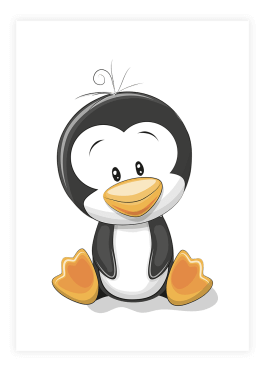Plakat med pingvin