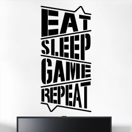 Wallsticker med eat sleep game repeat