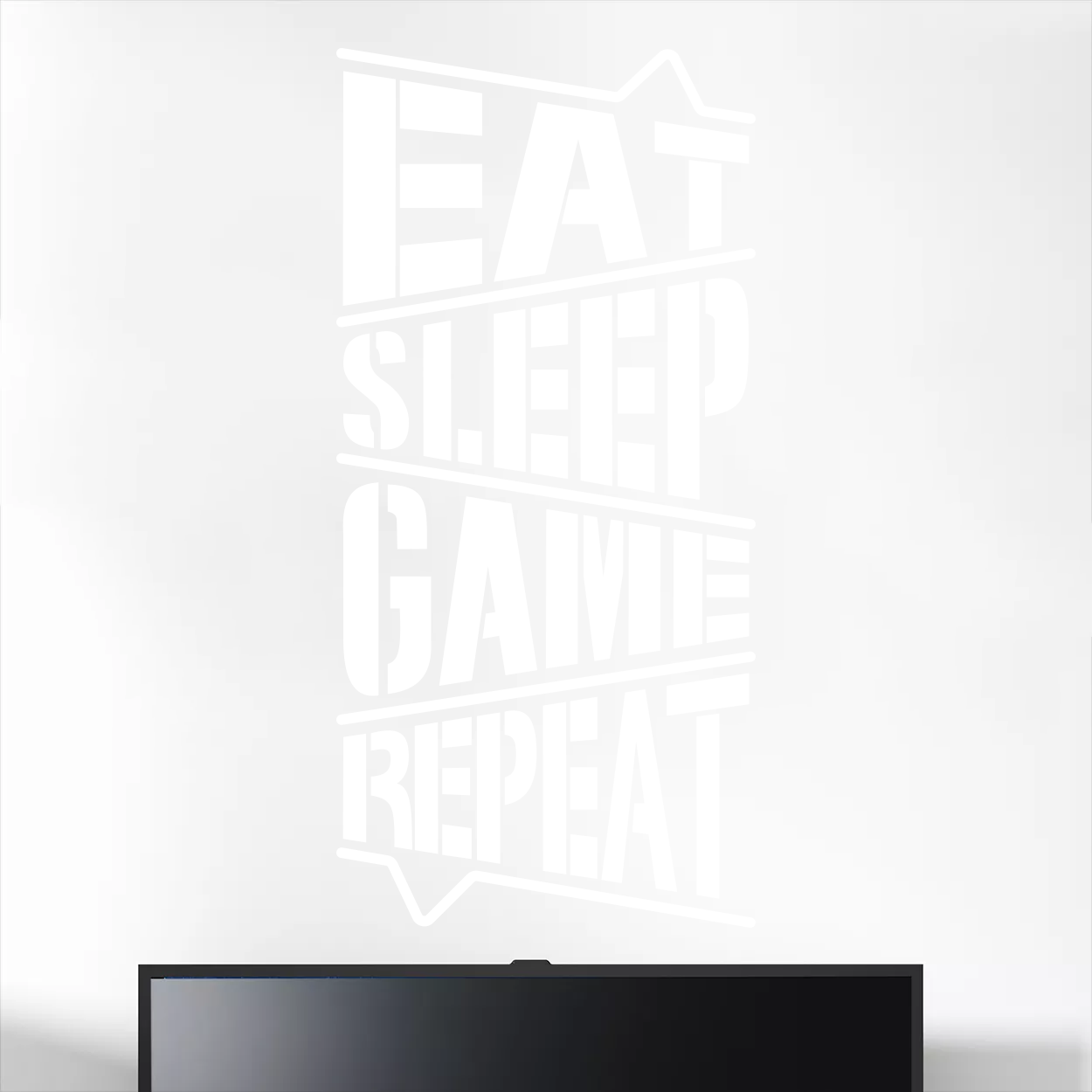 Wallsticker med eat sleep game repeat