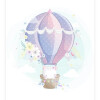 Plakat med kat i luftballon