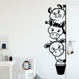 Wallsticker med bondegårdsdyr på udkig