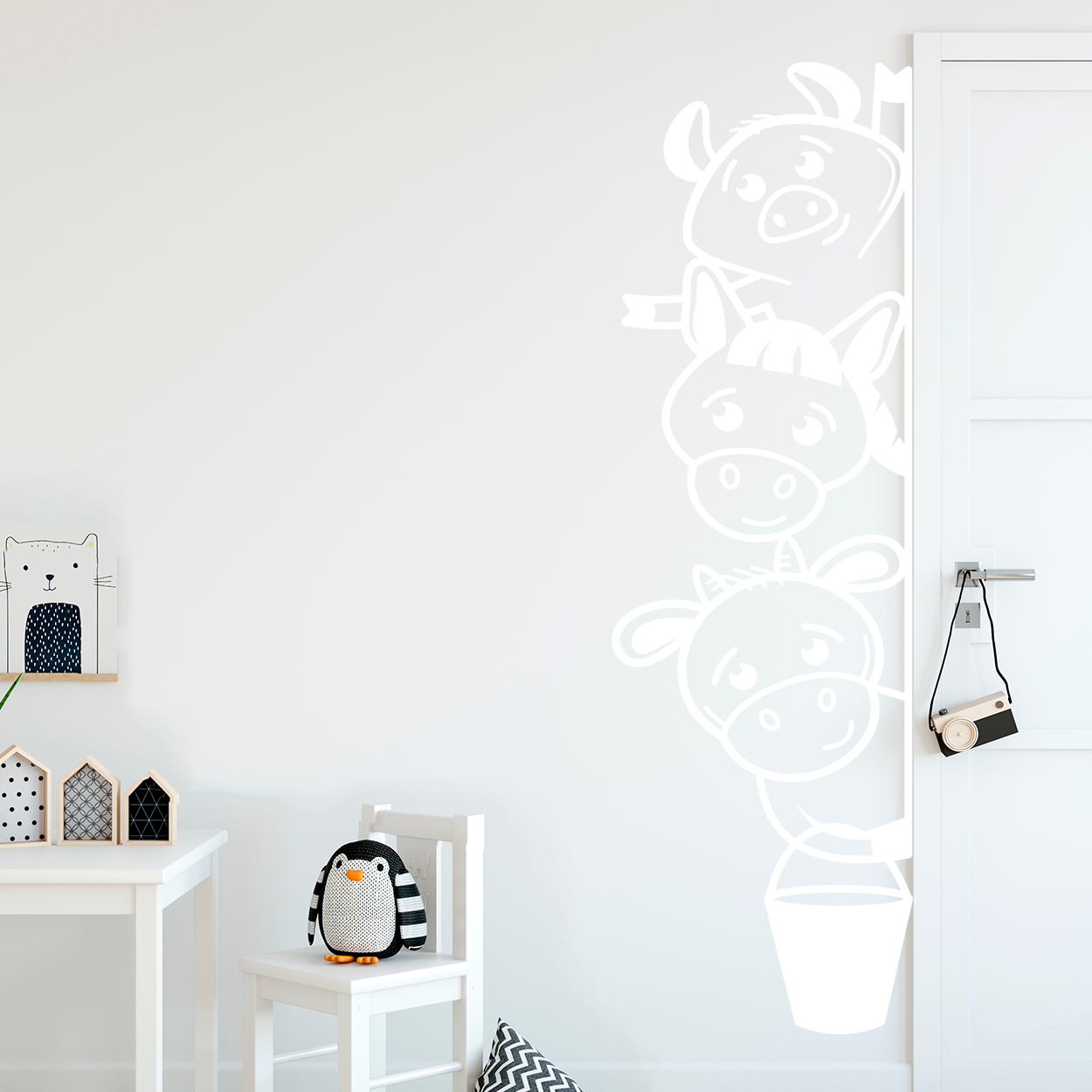 Wallsticker med bondegårdsdyr på udkig