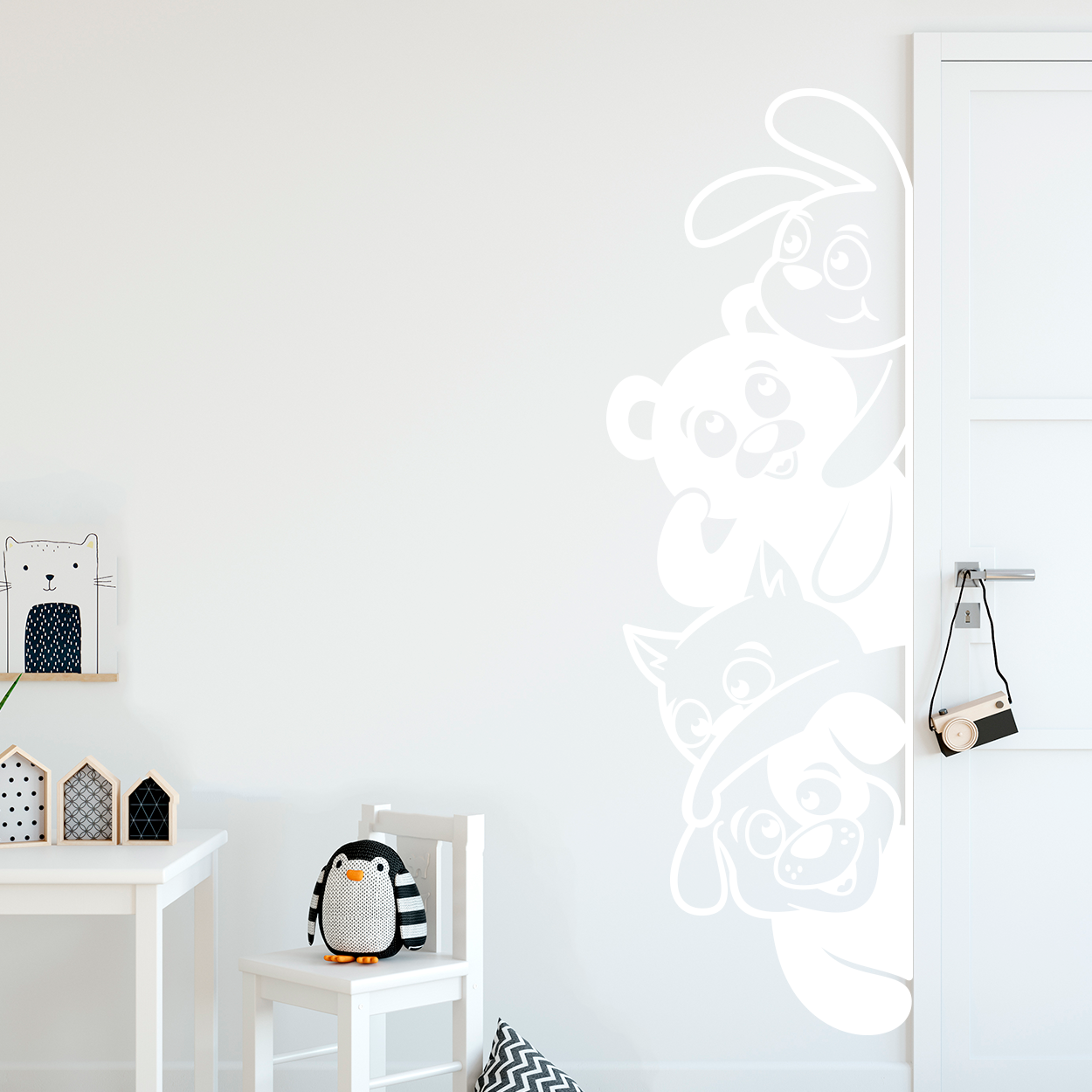 Wallsticker med dyrevenner på udkig